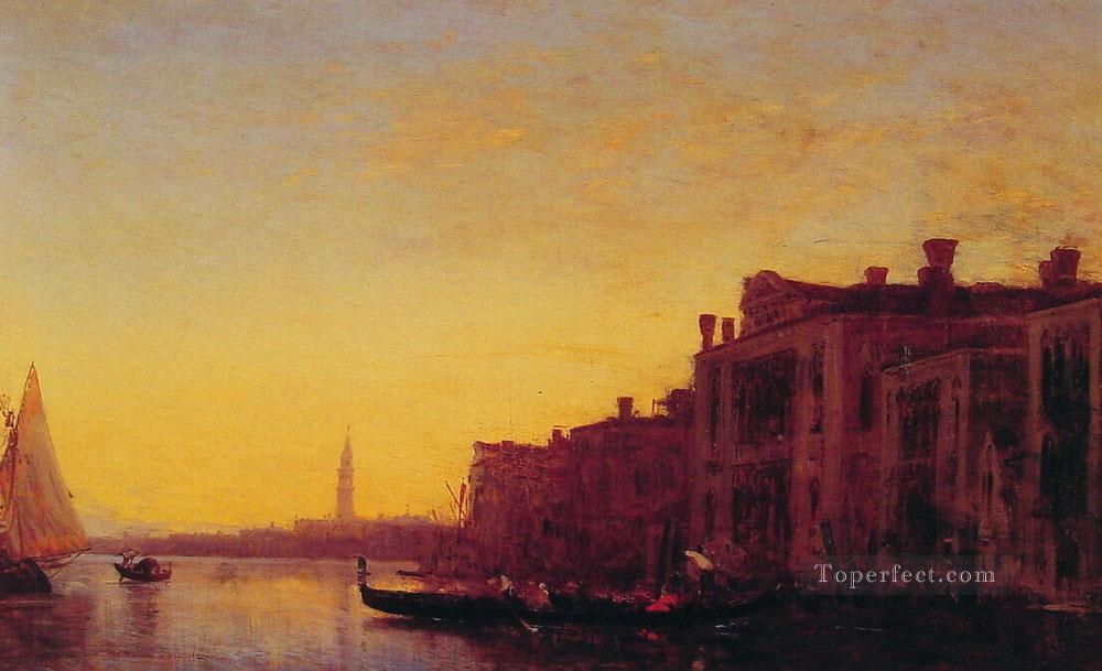 Barco del Gran Canal Barbizon Felix Ziem paisaje marino Venecia Pintura al óleo
